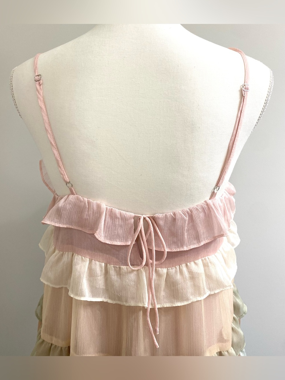 Storia Womens S Pastel Chiffon Ruffle Dress Boho Fall Fairy Cottagecore Feminine - Picture 5 of 14